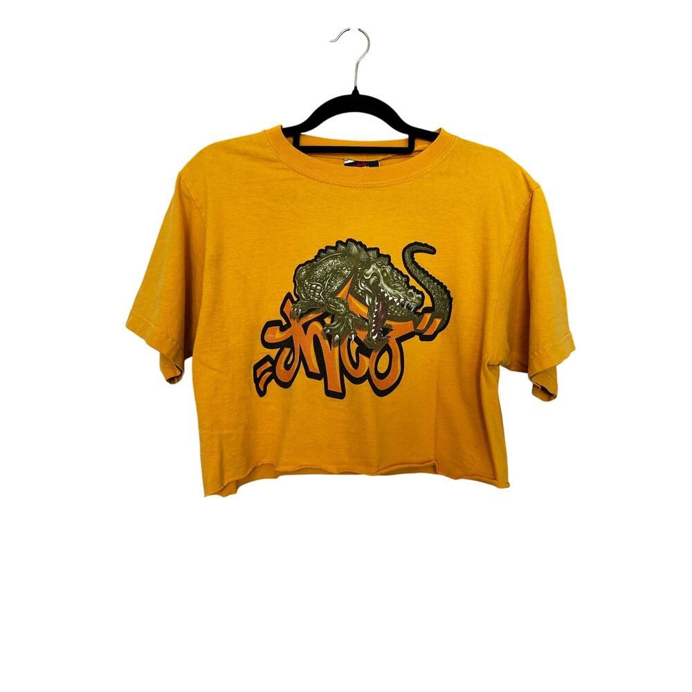 Vintage 90s JNCO Jeans Graphic Alligator Cropped T Shirt USA XL